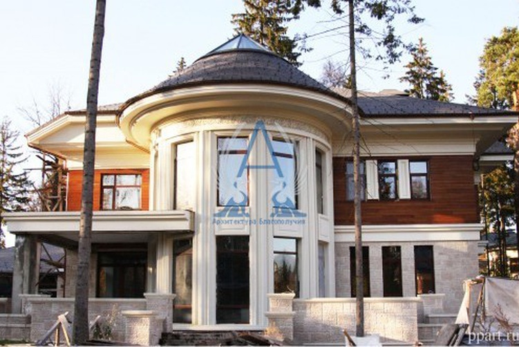 Оформление фасада. Частный дом в поселке Жуковка