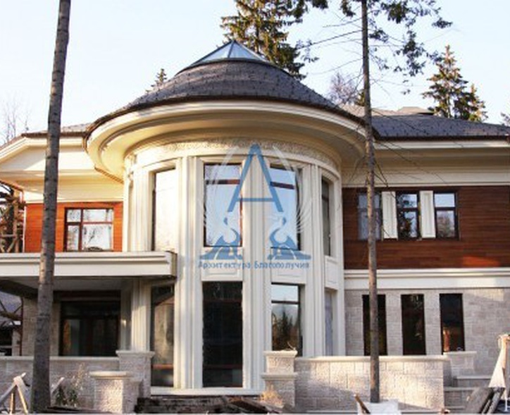 Оформление фасада. Частный дом в поселке Жуковка
